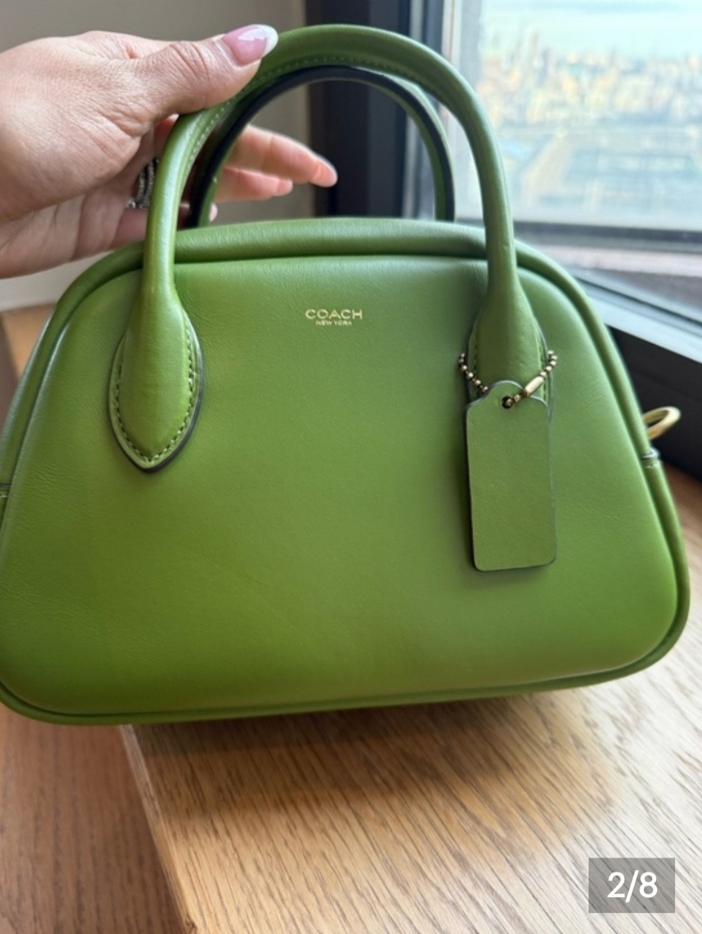 COACH Borough Bowling Bag - Dark Lime - Picture 2 of 7